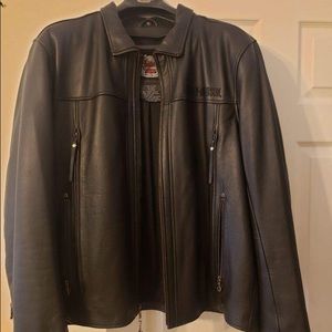 Leather motorcycle jacket